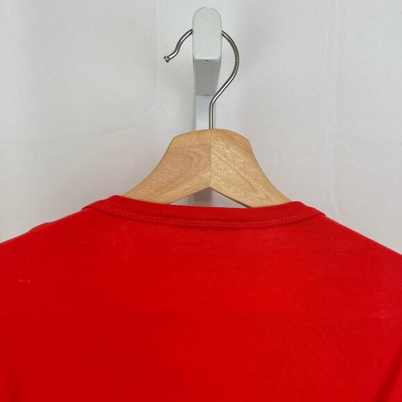 SANDRO Paris Sz 1 4 S T Shirt With Belt In Rouge Cerise Cap Sleeve Tie Back Red - Picture 9 of 12